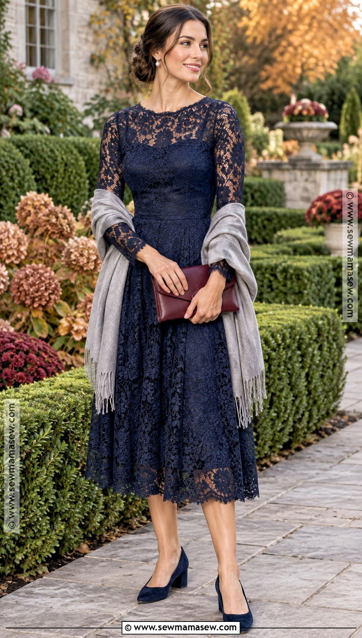 Fall Garden Party Lace Midi Dress Outfit - 15 Fall Garden Party Attire Ideas
