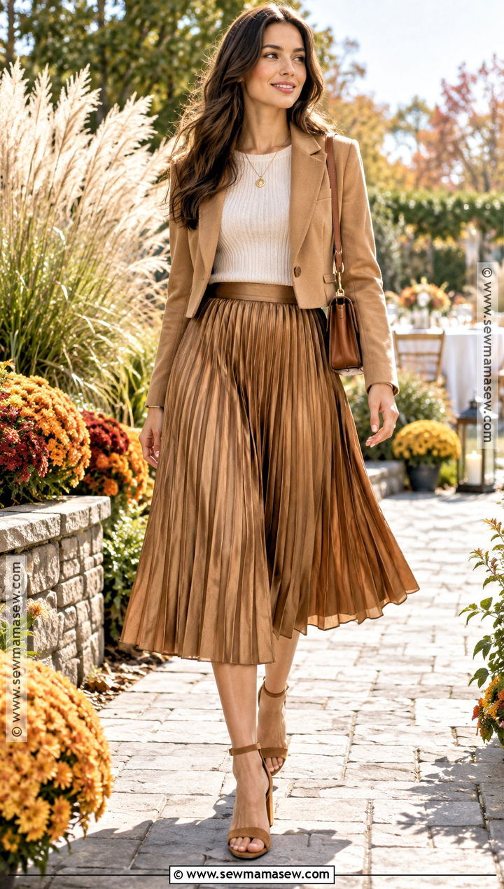 Fall Garden Party Pleated Skirt Outfit - 15 Fall Garden Party Attire Ideas
