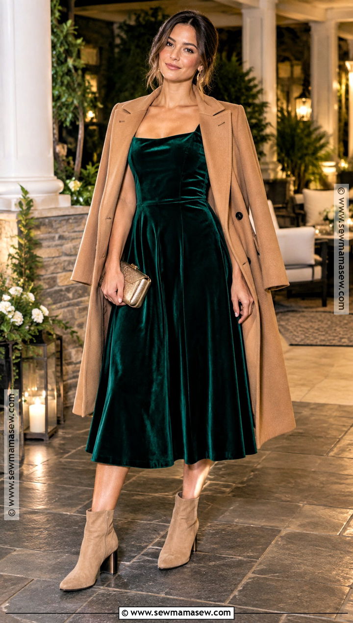 Fall Garden Party Velvet Dress Outfit - 15 Fall Garden Party Attire Ideas