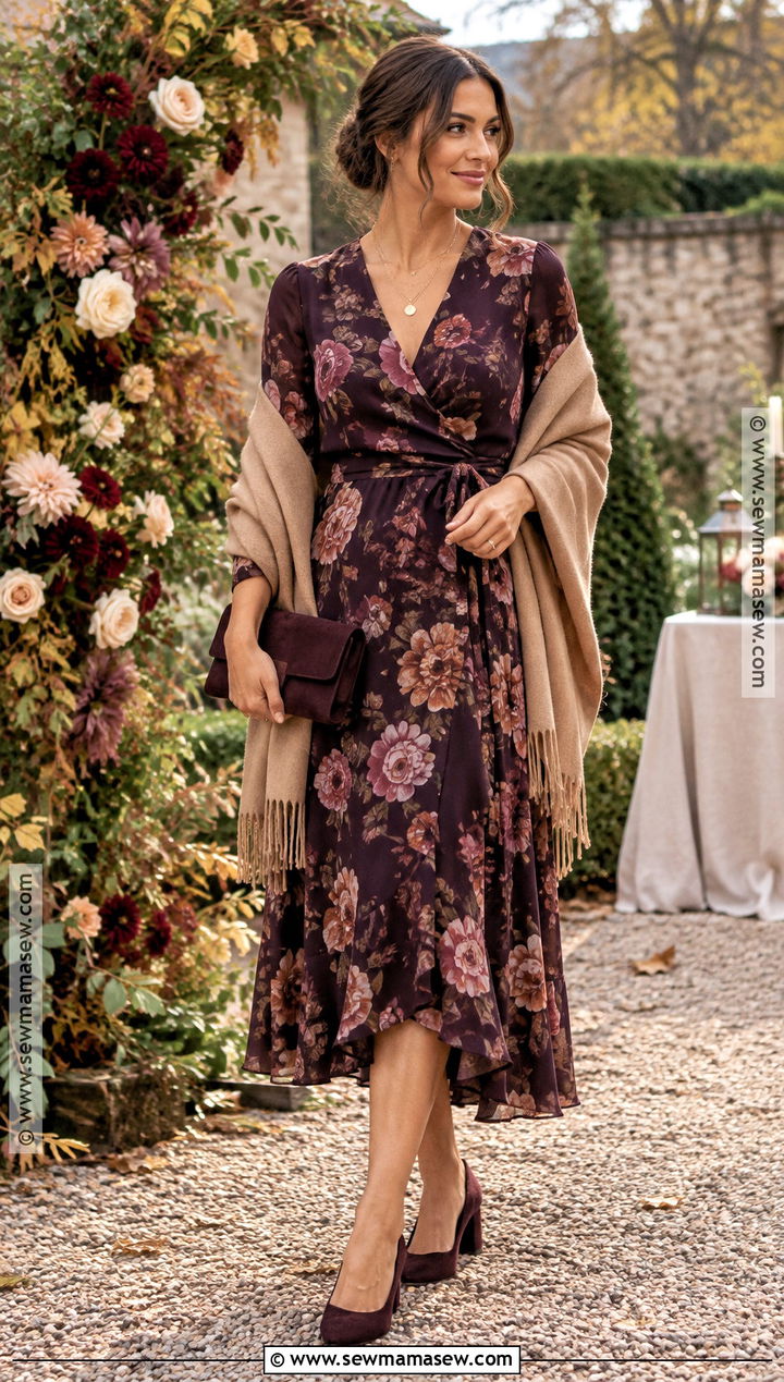 Fall Garden Party Wrap Dress Outfit - 15 Fall Garden Party Attire Ideas