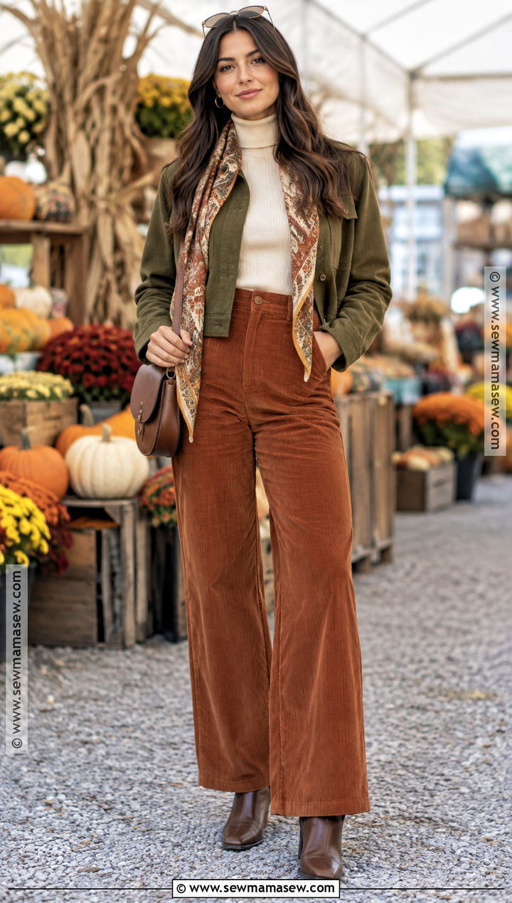 Fall Girl Corduroy Pants And Turtleneck Outfit - 15 Fall Girl Aesthetic Clothes