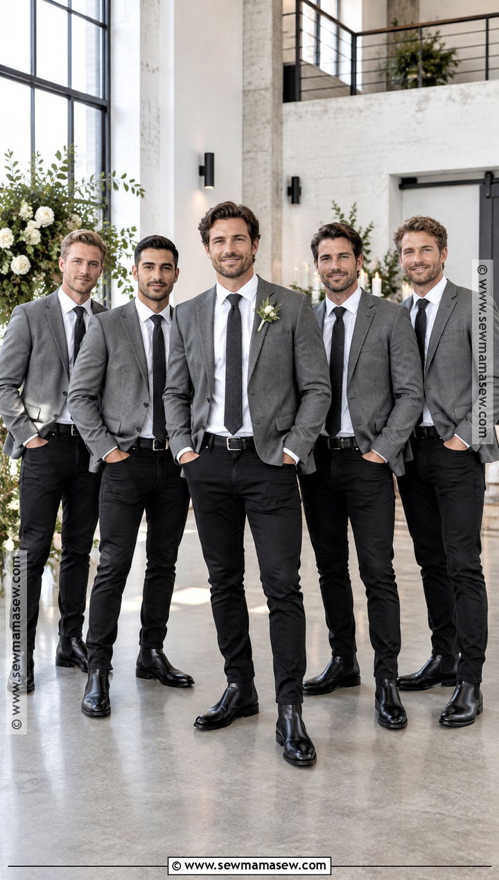 Fall Groomsmen Gray Blazer Black Jeans And Chelsea Boots - 15 fall groomsmen attire jeans
