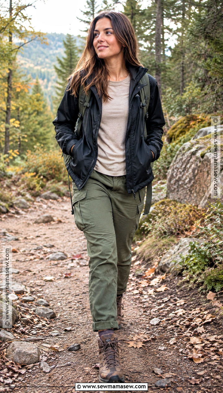 Fall Hiking Outfit With Cargo Pants - 15 hiking outfits fall for women