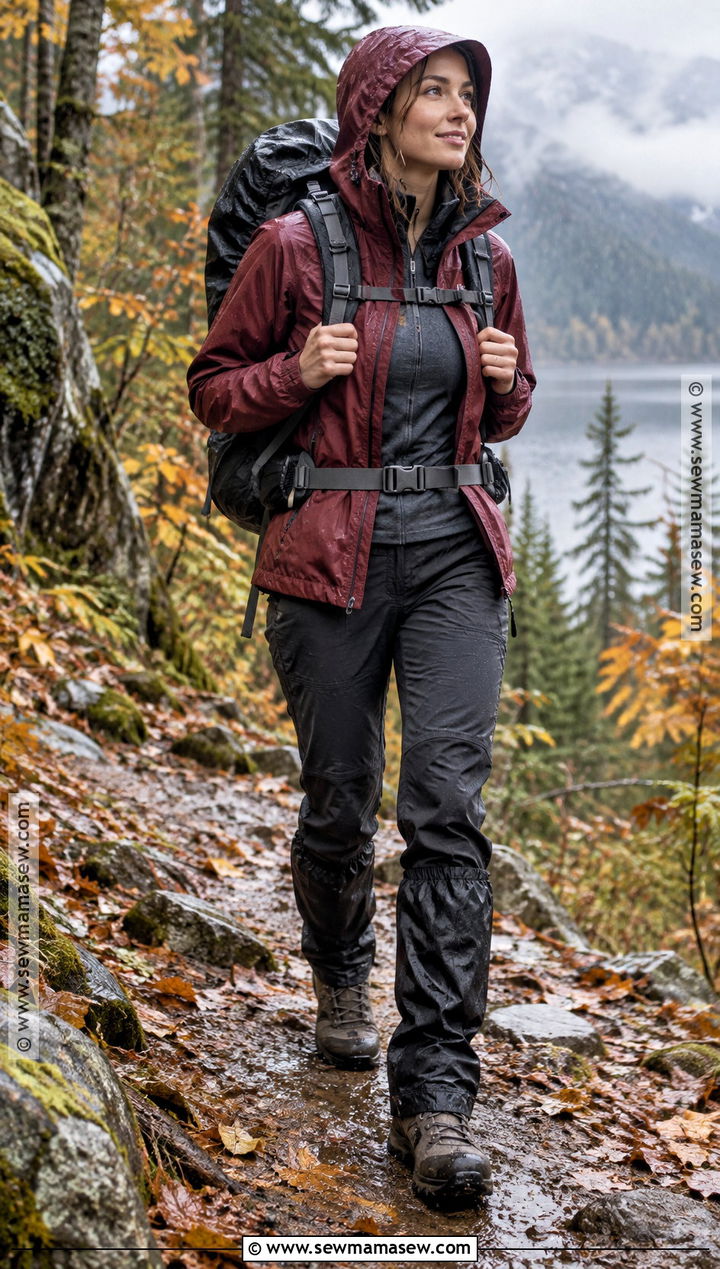 Fall Hiking Outfit With Rain Jacket And Hiking Pants - 15 hiking outfits fall for women