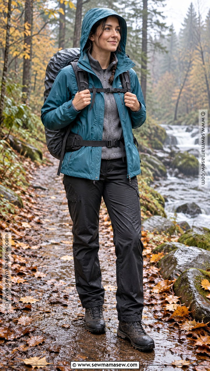 Fall Hiking Outfit With Rain Jacket And Hiking Pants - 15 hiking clothes women fall