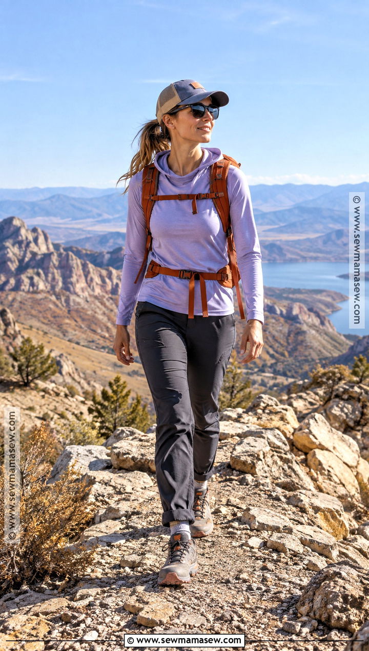 Fall Hiking Outfit With Sun Hoodie And Softshell Pants - 15 hiking outfits fall for women
