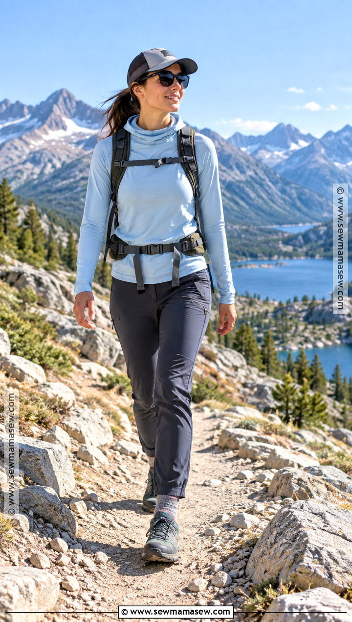 Fall Hiking Outfit With Sun Hoodie And Softshell Pants - 15 hiking clothes women fall