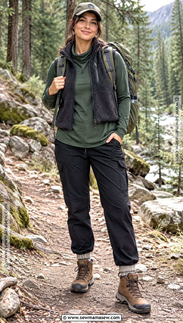 Fall Hiking Outfit With Tunic Top And Relaxed Hiking Pants - 15 hiking clothes women fall
