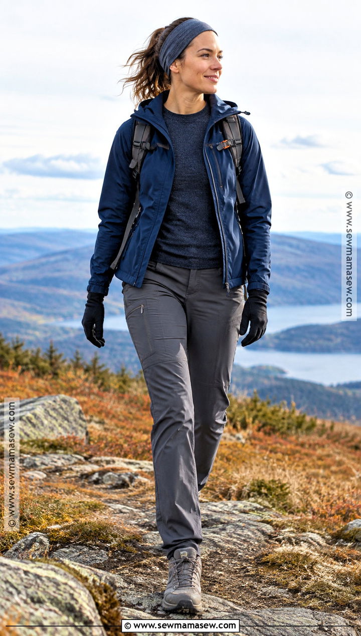 Fall Hiking Outfit With Windbreaker And Trekking Pants - 15 hiking clothes women fall