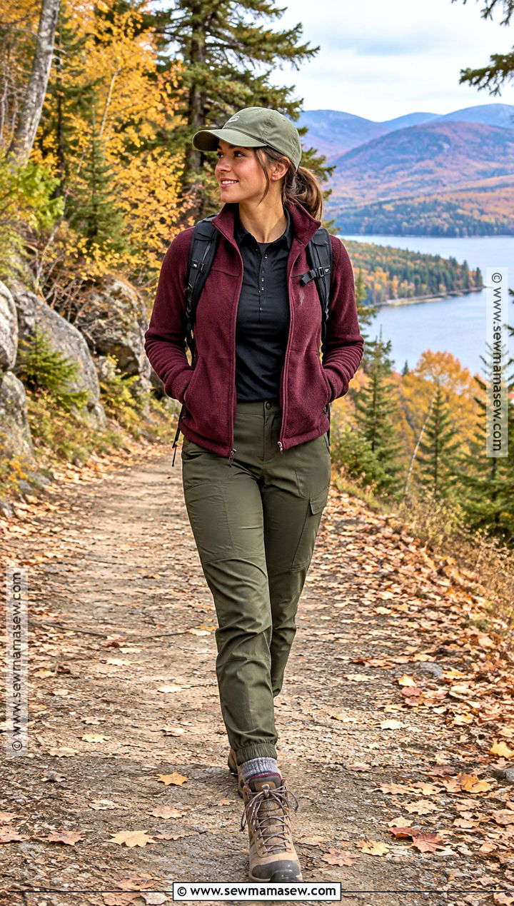 Fall Hiking Vacation Outfit With Fleece Jacket - 20 Vacation Fall Outfits