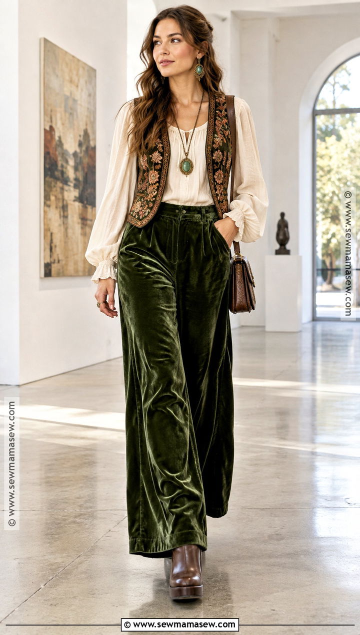 Fall Hippie Velvet Pants Outfit - 25 fall hippie outfits