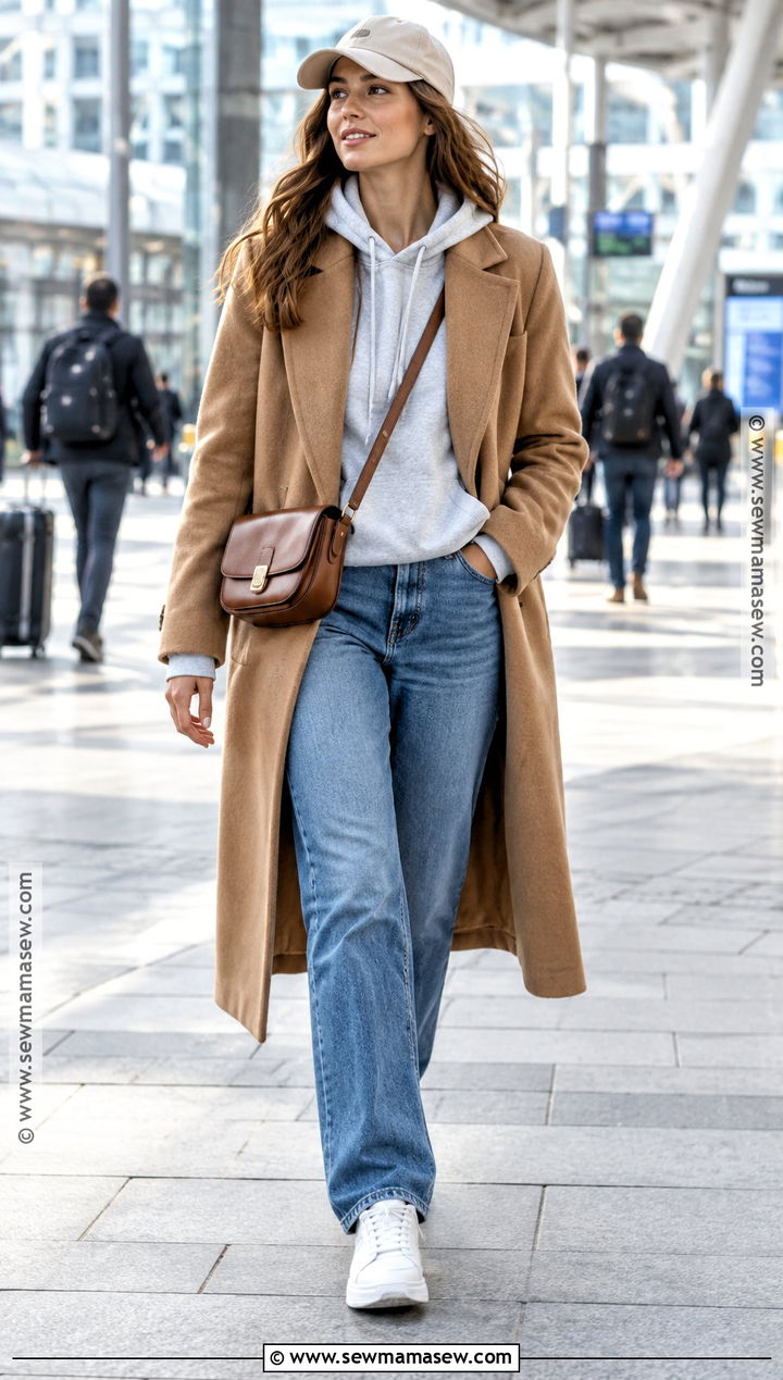 Fall Hoodie And Tailored Coat Outfit - 25 fall ootd ideas