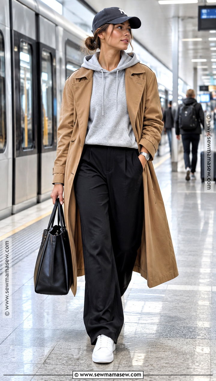 Fall Hoodie And Trench Coat Outfit - 25 fall inspired outfits