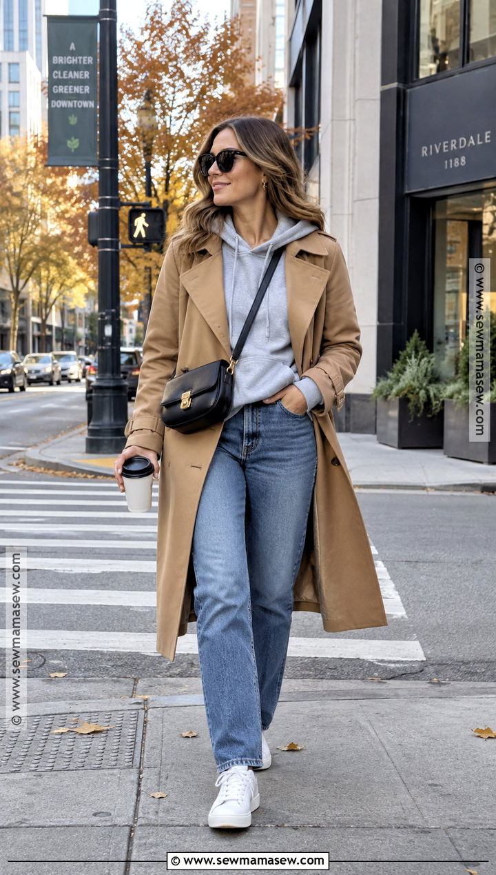 Fall Hoodie And Trench Coat Photoshoot - 20 fall fashion photoshoot ideas