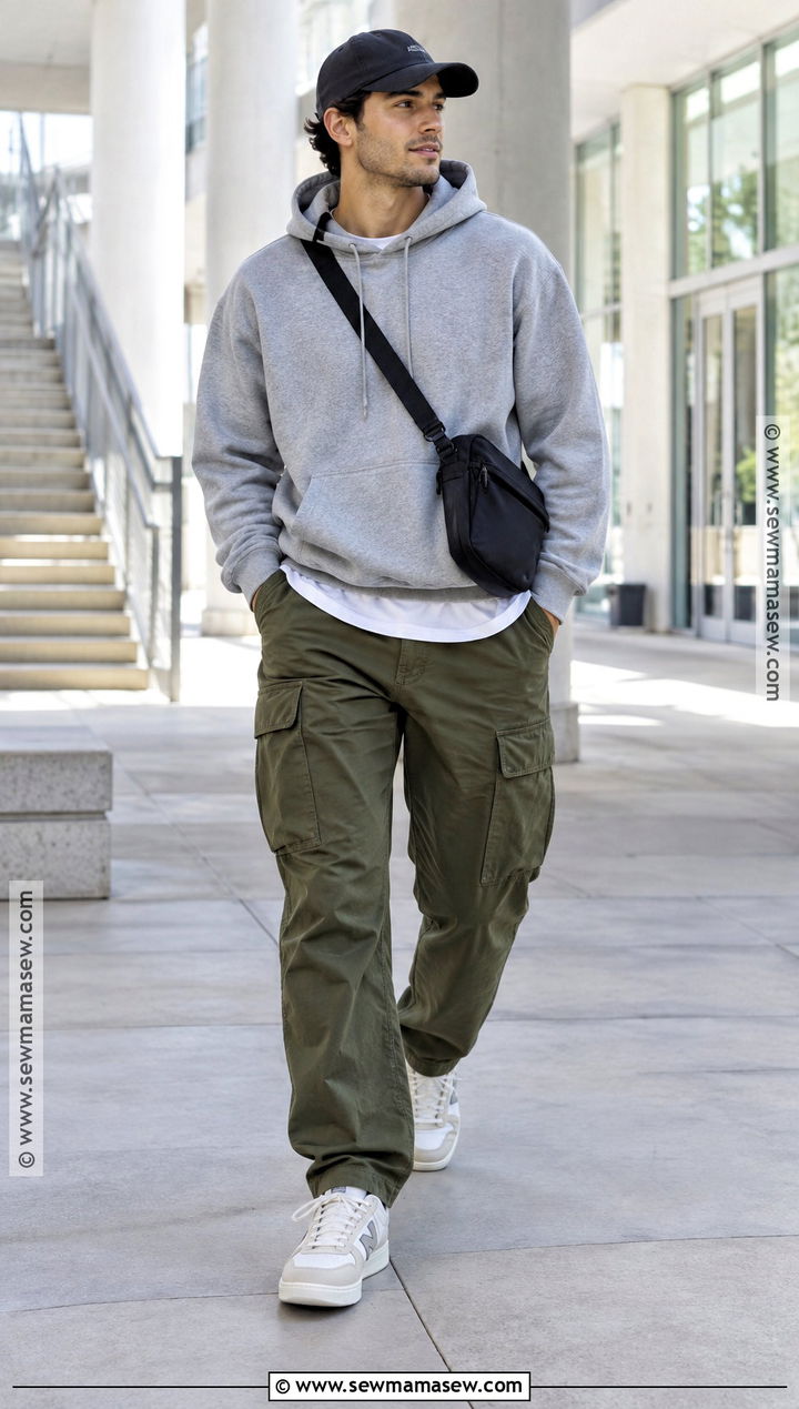Fall Hoodie With Cargo Pants - 20 fall mens outfits casual