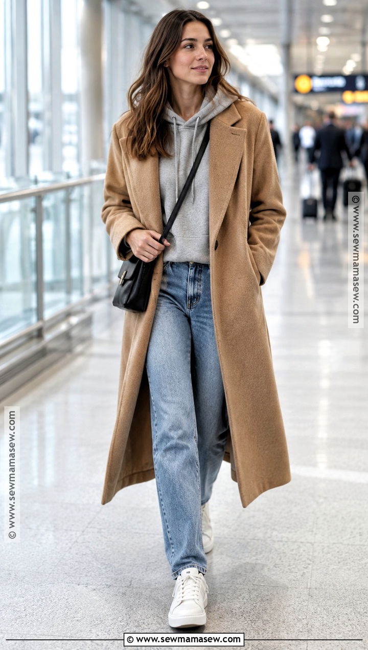 Fall Hoodie and Wool Coat Outfit - 20 Outfit For Fall Ideas for Women