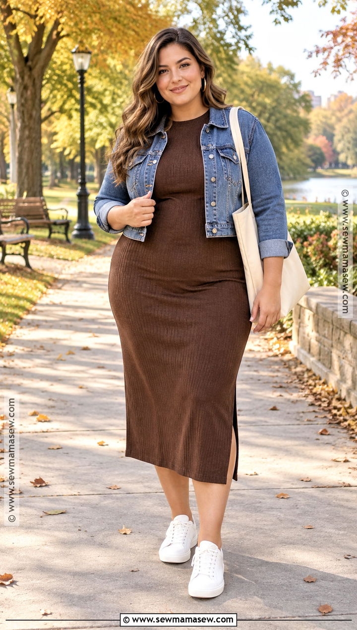 Fall Knit Midi Dress and Sneakers Outfit - 15 Fall 2026 Fashion Casual Ideas