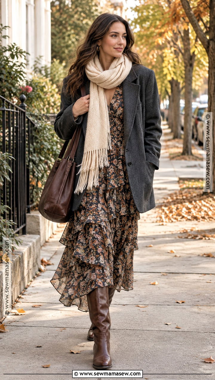 Fall Layered Dress And Blazer Outfit - 25 fall fashion trends