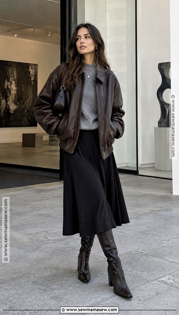 Fall Leather Bomber Jacket Outfit - 15 Fashion Fall 2026 Ideas 2026