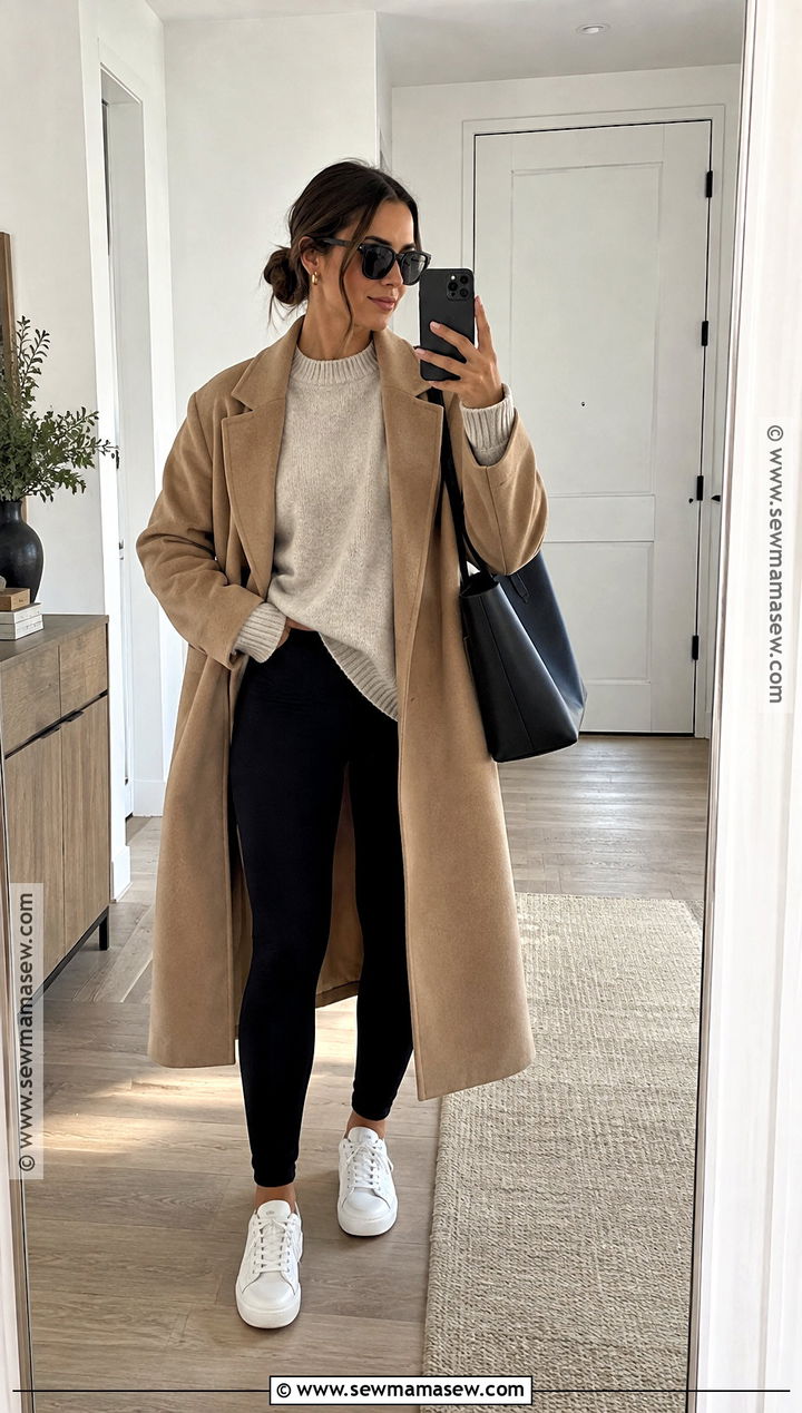 Fall Leggings And Oversized Sweater Outfit - 25 fall wardrobe essentials