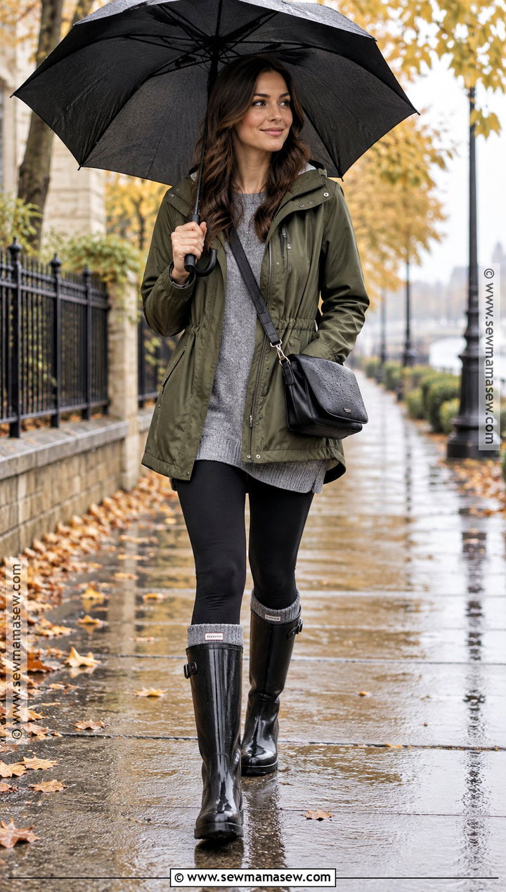 Fall Leggings With Rain Jacket And Rain Boots - 20 fall leggings