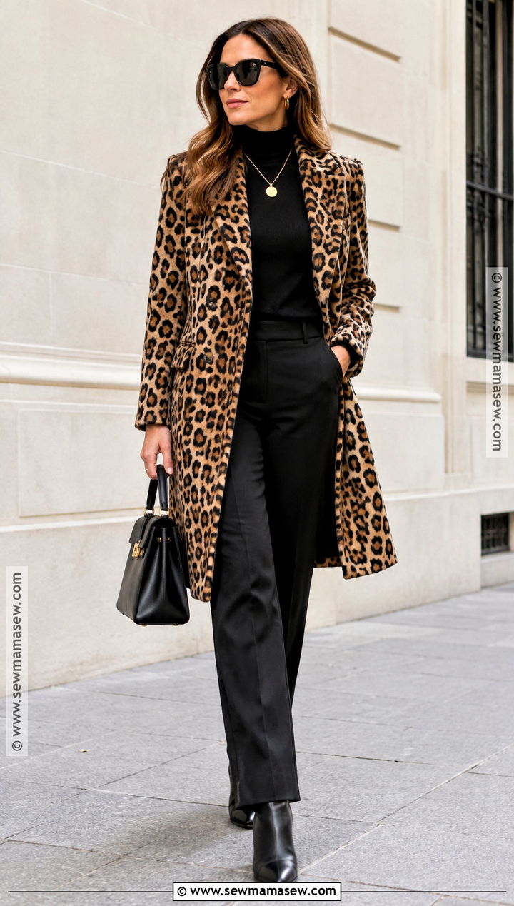 Fall Leopard Coat And Black Outfit - 25 fashion killa fall ideas