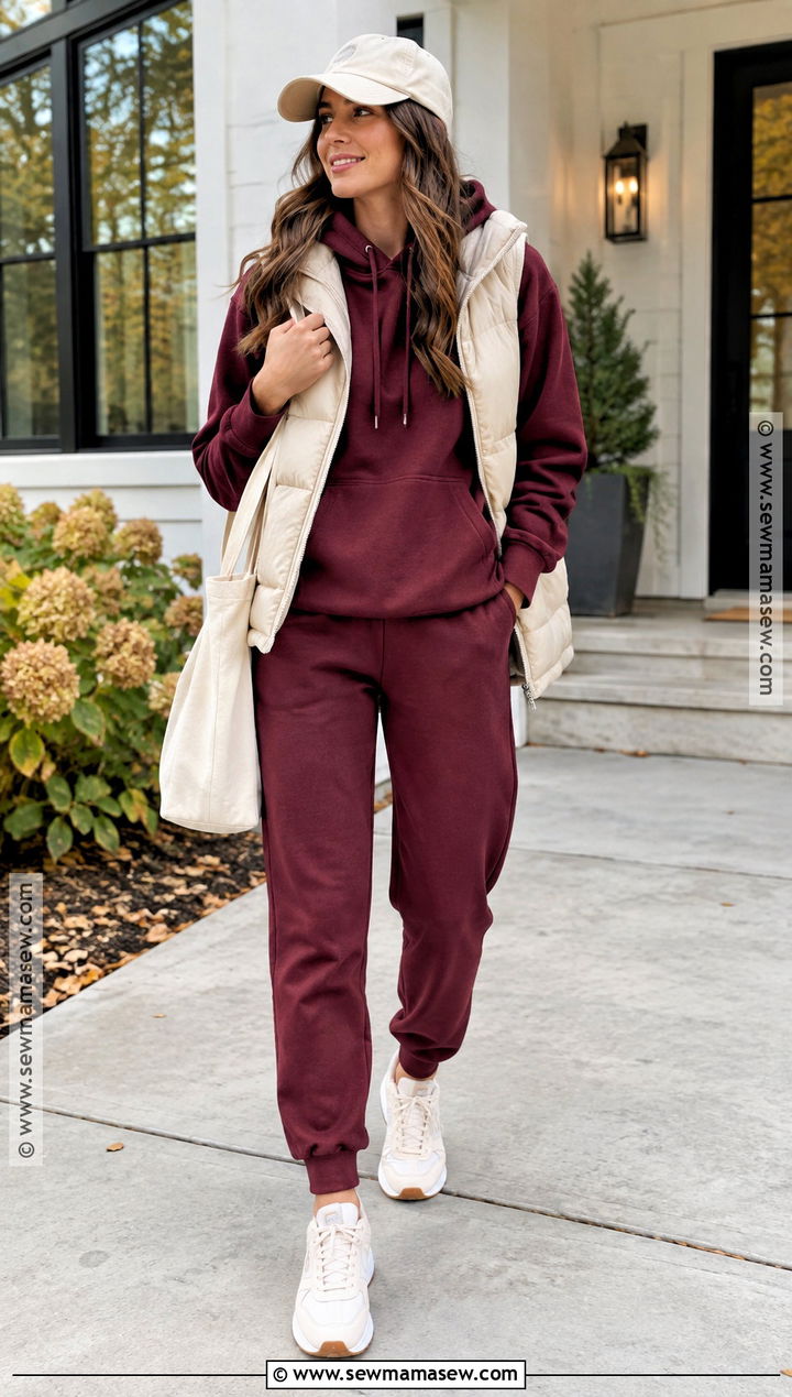 Fall Lounge Outfit With Hoodie And Joggers - 15 lounge outfit fall ideas