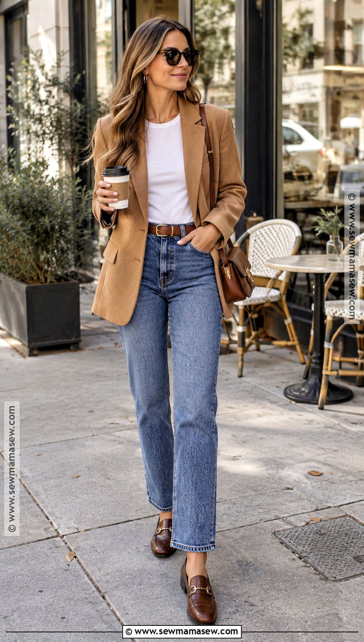 Fall Lunch Outfit With Blazer And Jeans - 20 fall lunch outfit ideas