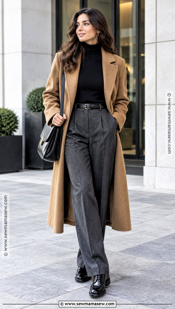 Fall Masc Turtleneck And Wool Trouser Outfit - 20 Fall Masc Outfits for Women