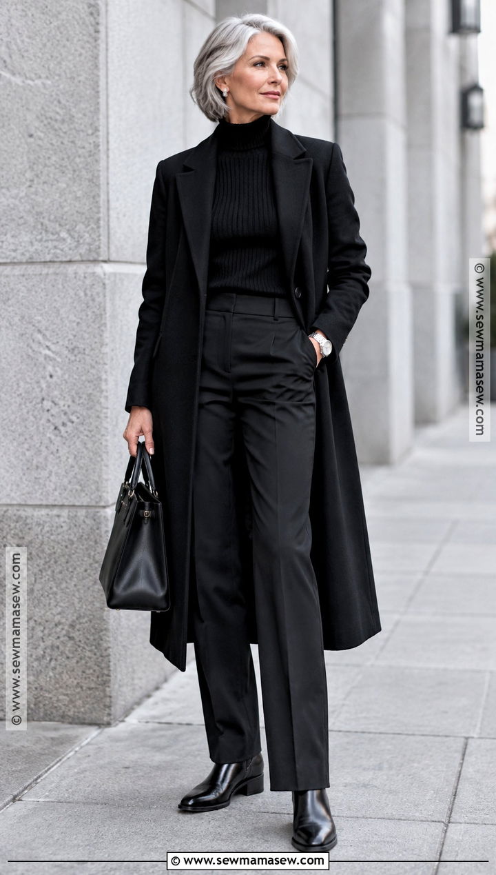 Fall Masculine Black Turtleneck And Overcoat Outfit - 15 Fall Masculine Outfit Ideas
