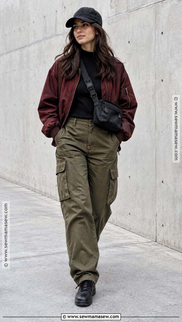Fall Masculine Bomber Jacket And Cargo Pants Outfit - 15 Fall Masculine Outfit Ideas