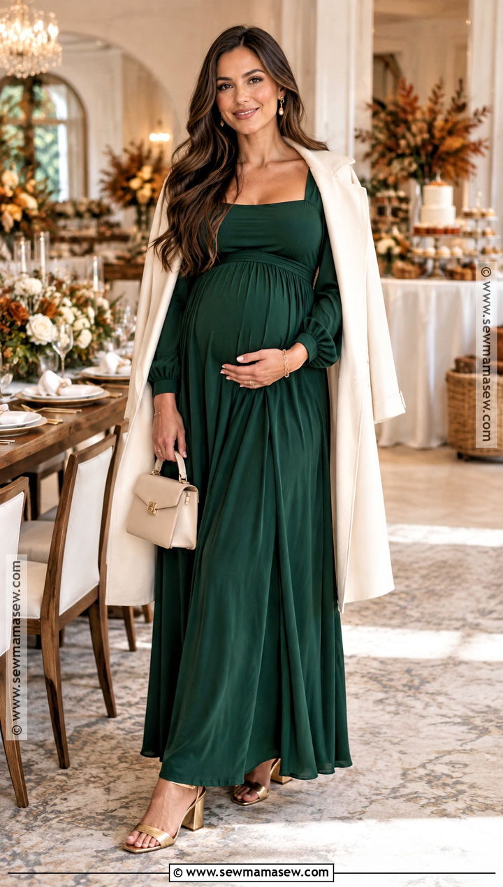 Fall Maternity Baby Shower Maxi Dress - 20 maternity outfits for fall