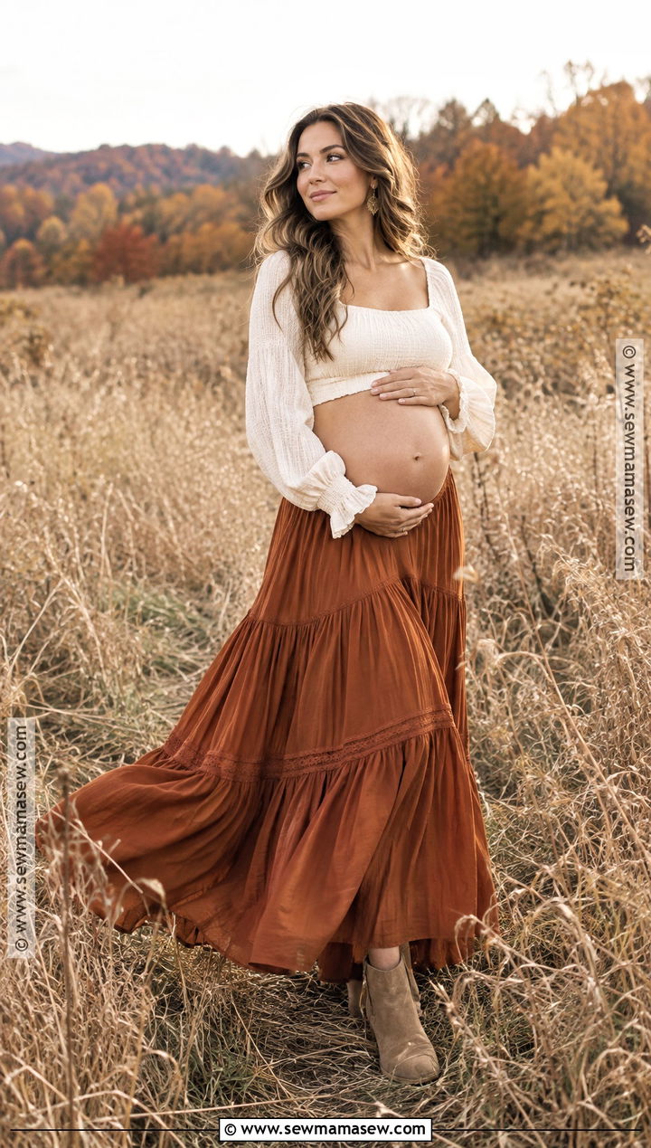 Fall Maternity Boho Two Piece Outfit - 25 fall maternity outfits for photoshoot
