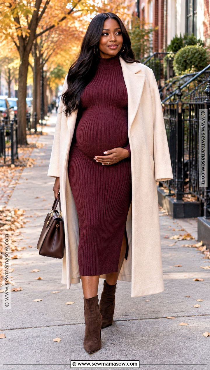 Fall Maternity Sweater Dress Outfit - 15 fall looks for black pregnant for women