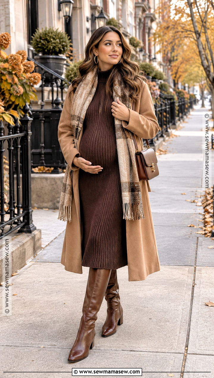 Fall Maternity Sweater Dress Outfit - 15 chic fall maternity outfits