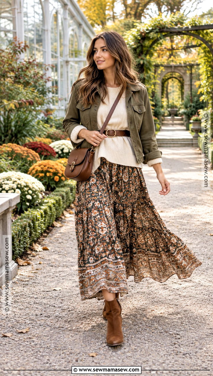 Fall Maxi Dress And Belted Sweater Outfit - 25 layering outfits fall
