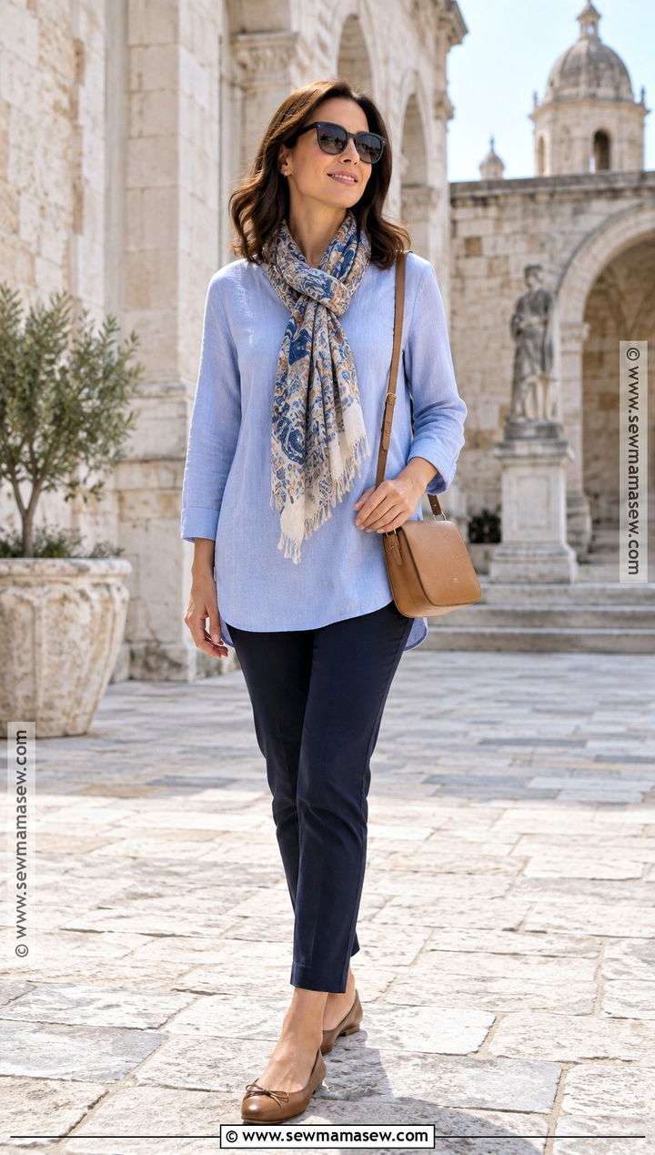 Fall Mediterranean Cruise Tunic And Ankle Pants Outfit - 15 mediterranean cruise outfits fall