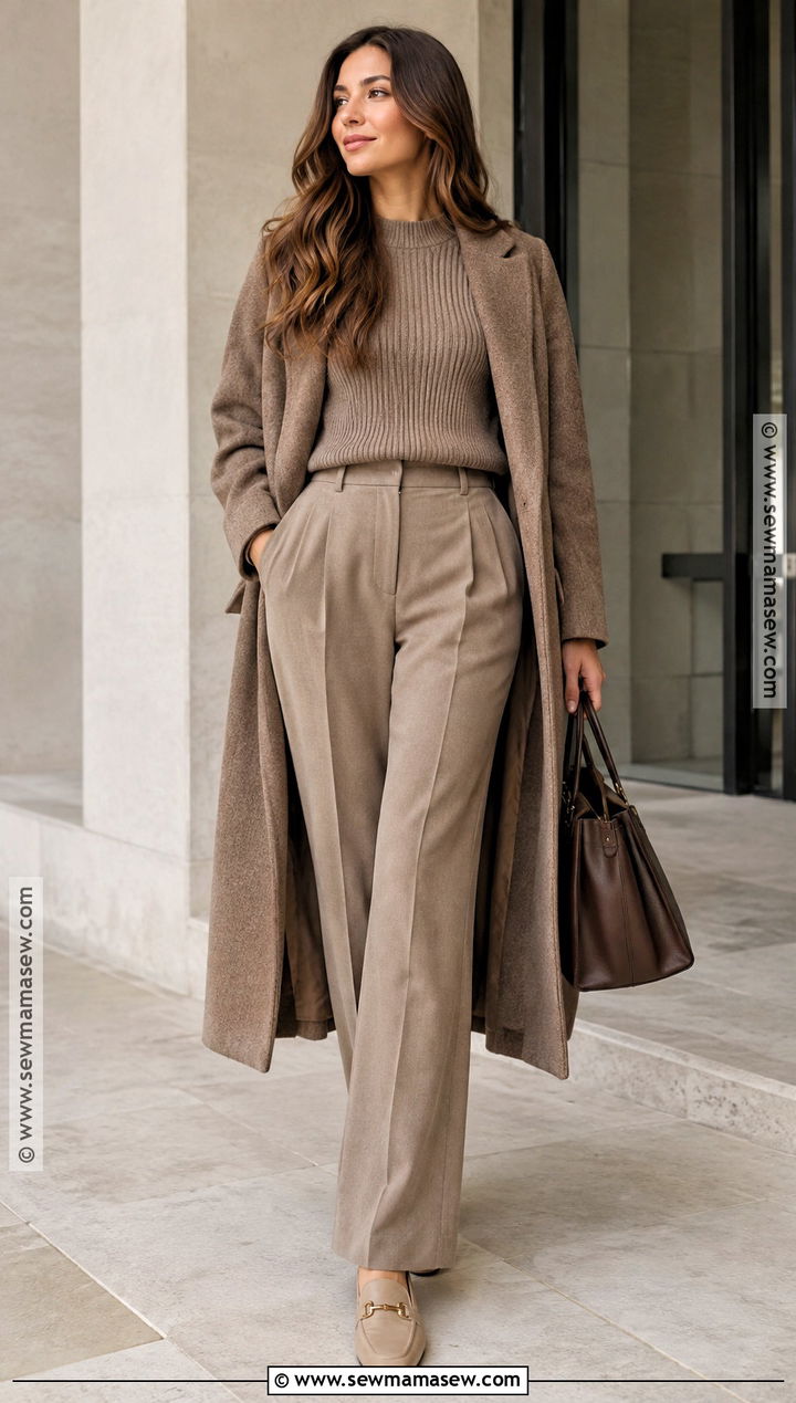 Fall Monochrome Knit Sweater Outfit - 20 fall knit sweater ideas