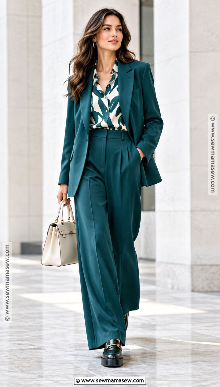 Fall Monochrome Suit Outfit With A Graphic Shirt - 20 fall outfits trendy