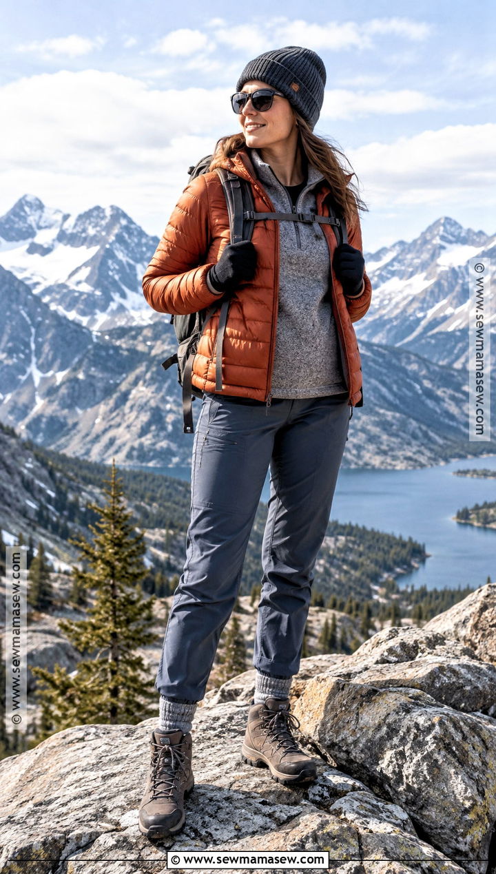 Fall Mountain Outfit With Puffer Jacket and Base Layers - 20 fall outdoorsy outfits