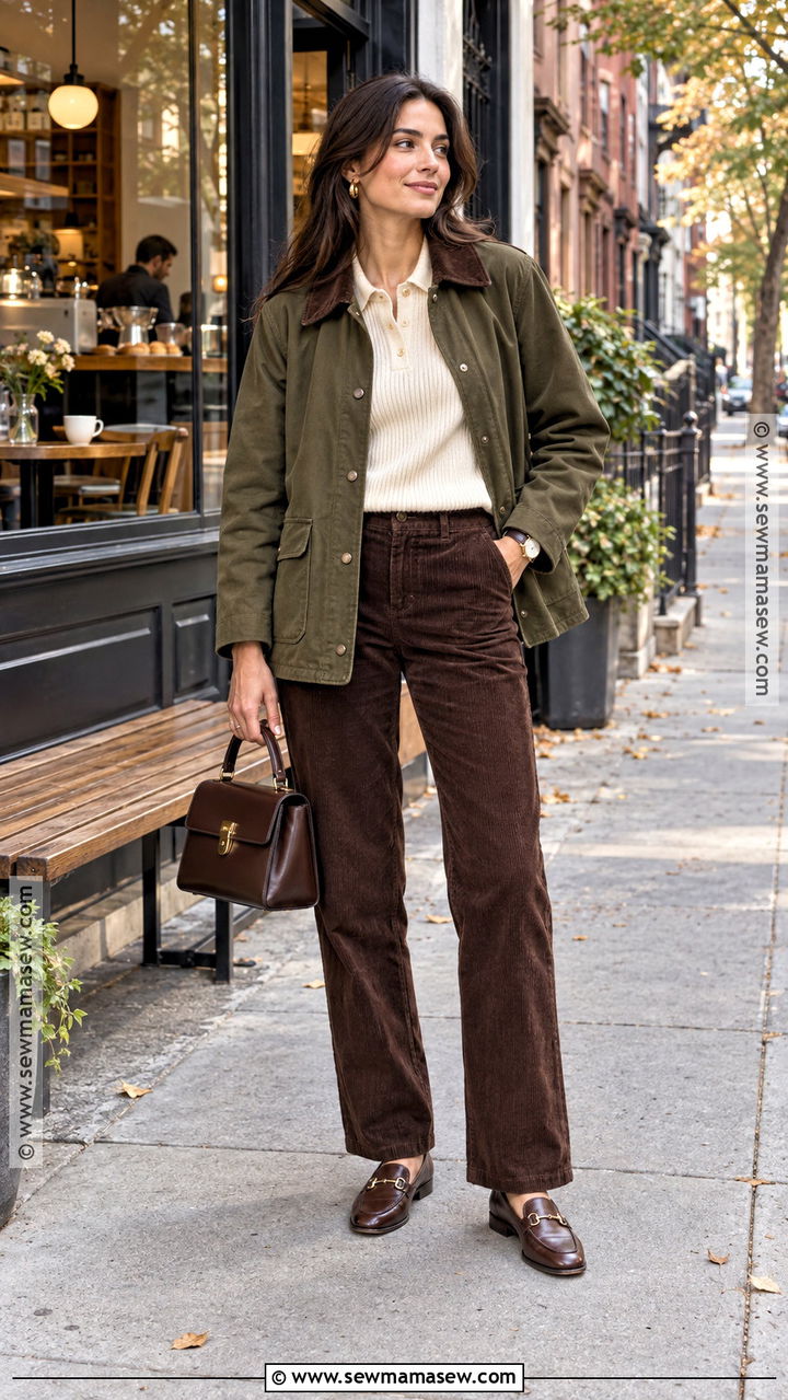 Fall NYC Barn Jacket And Corduroy Pants Outfit - 20 Fall Nyc Fashion Ideas