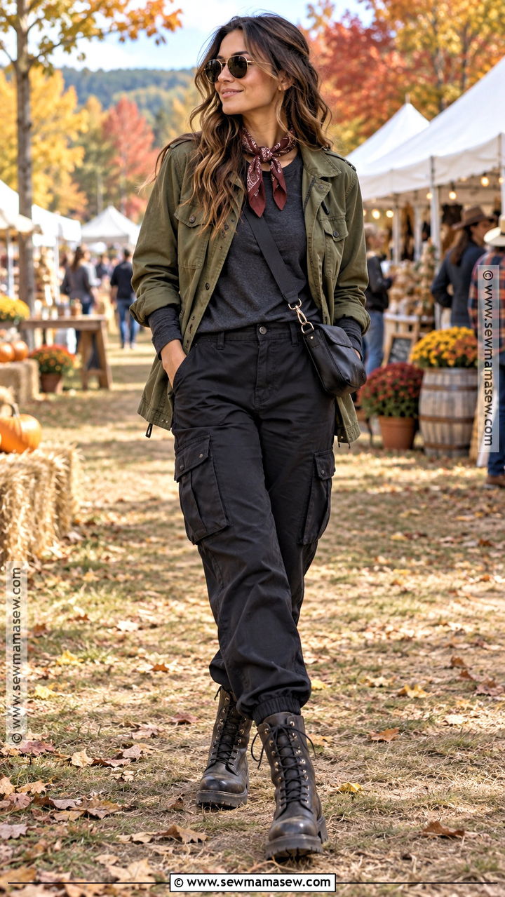 Fall Outdoor Festival Outfit With Utility Jacket And Boots - 20 Outdoor Fall Outfits for Women