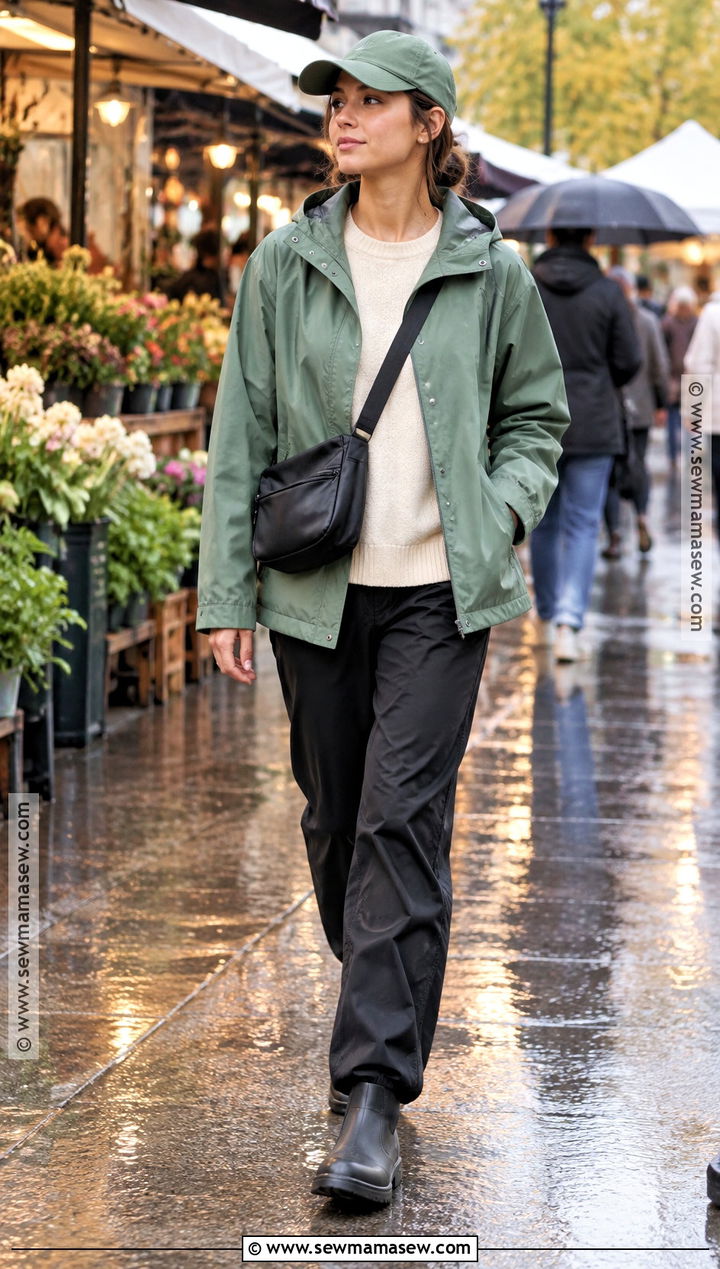 Fall Outdoor Rain Jacket Sweater And Waterproof Boots Outfit - 20 Fall Outfits Outdoor