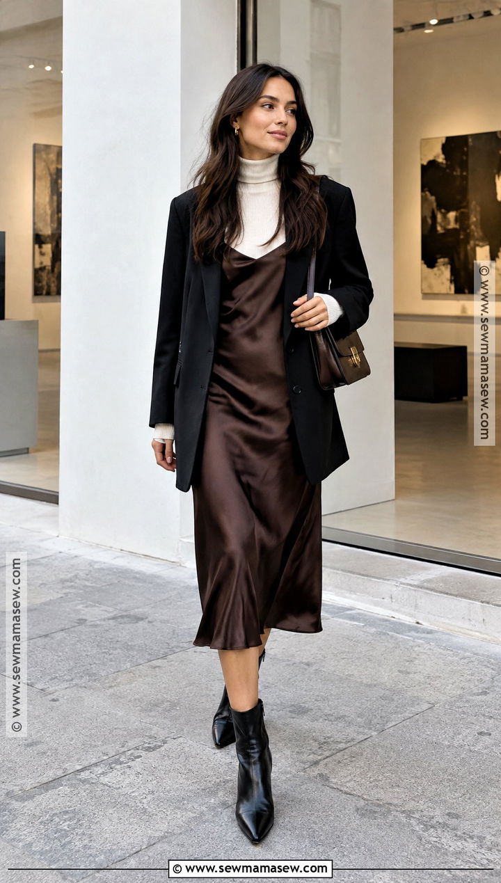 Fall Outfit With A Slip Dress - 20 fall outfits no jeans
