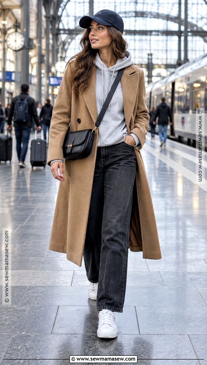 Fall Outfit With Long Coat And Hoodie - 20 Fall Outfits Ideas for Women