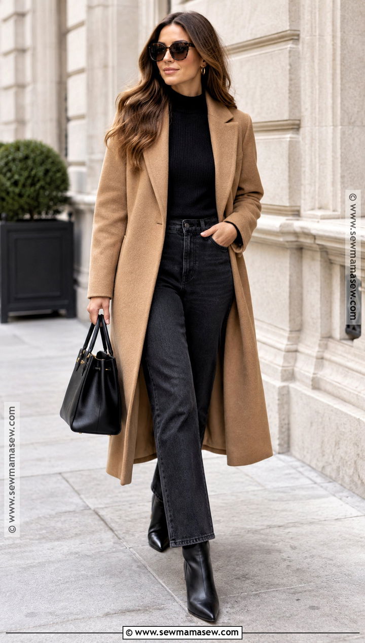Fall Outfit With Oversized Sunglasses And Long Coat - 15 fall fashion accessories inspiration