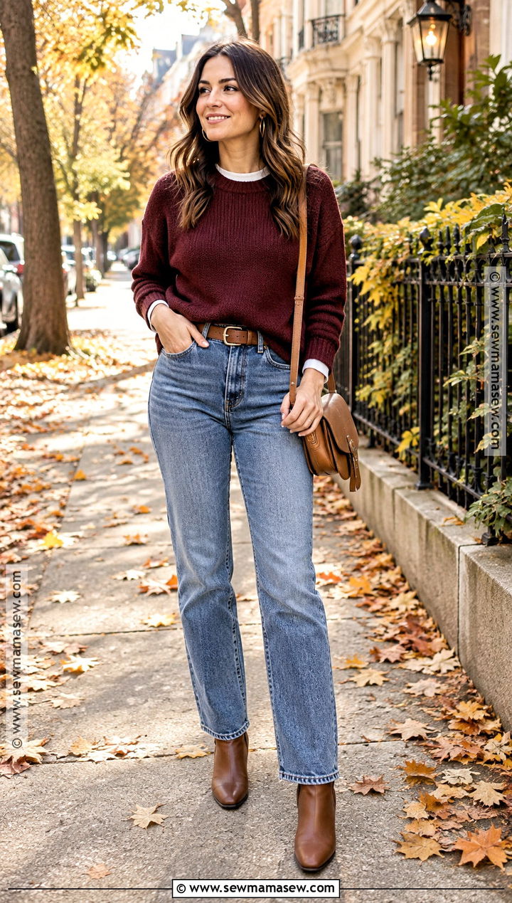 Fall Outfit With Sweater And Jeans - 20 fall packing list outfits