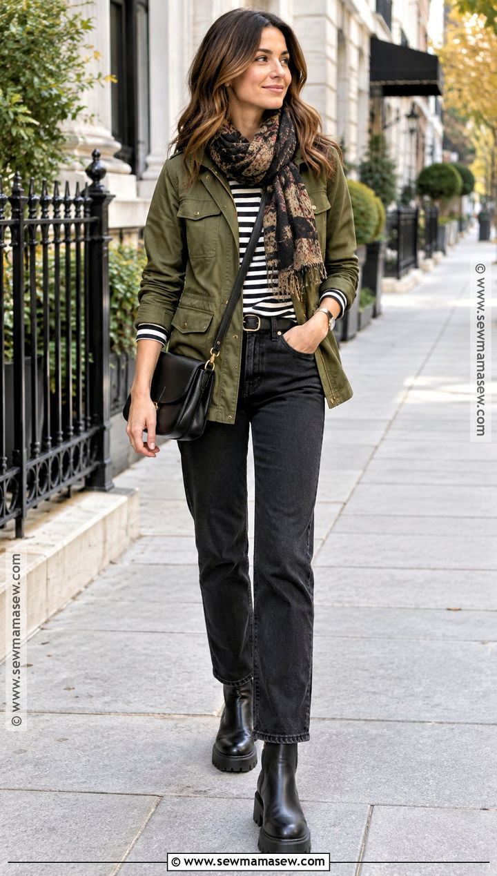 Fall Outfit With Utility Jacket And Black Jeans - 20 Fall Outfits Ideas for Women
