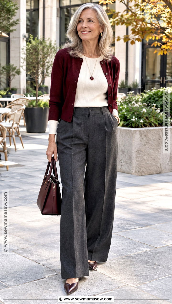Fall Outfit With Wide Leg Trousers - 15 fall wardrobe 2026 over 60 ideas