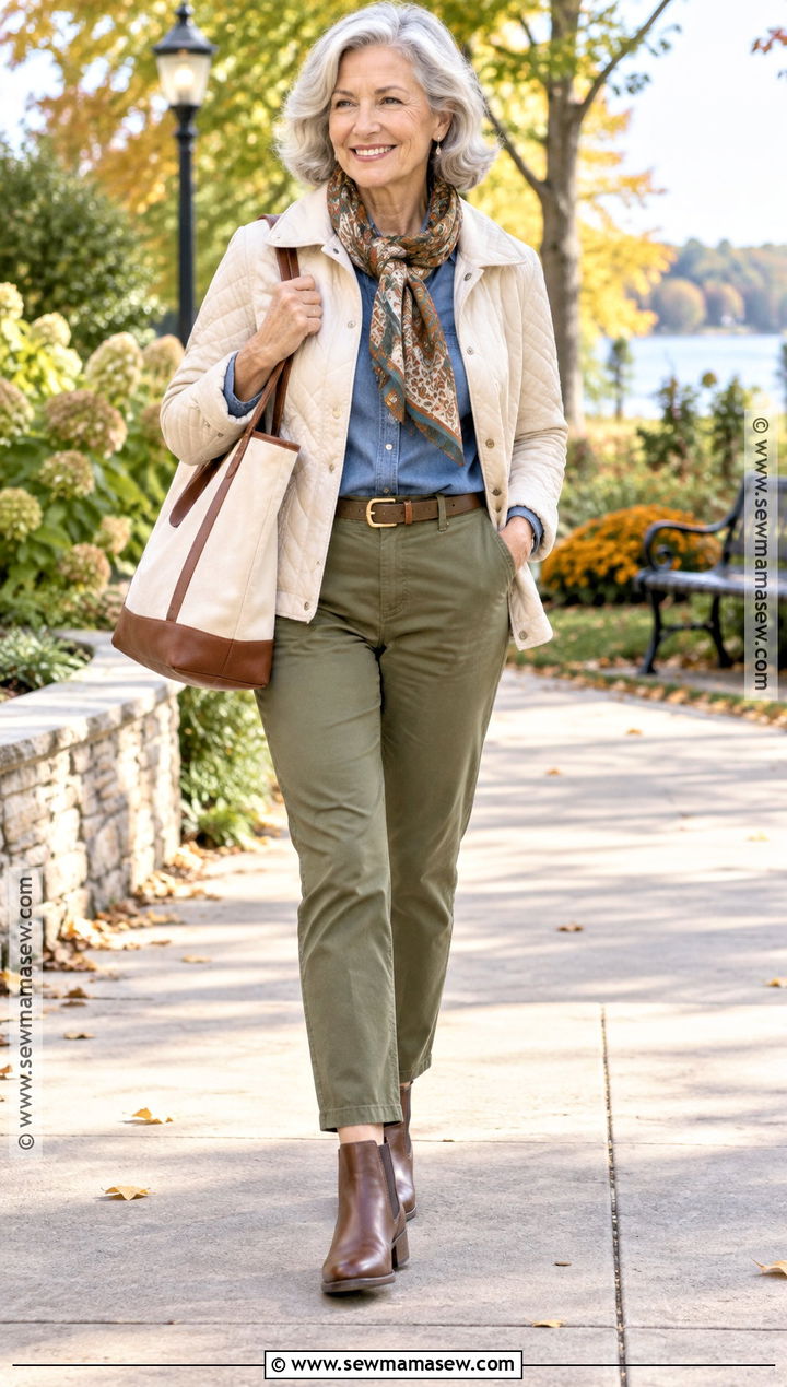 Fall Outfit With a Denim Shirt and Chinos - 15 fall wardrobe 2026 over 60 ideas